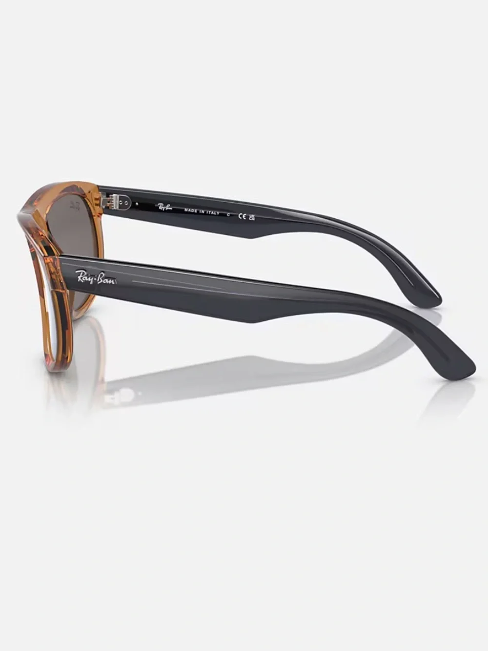 New Ray Ban Boyfriend Reverse Sunglasses Polished Transparent Camel Brown